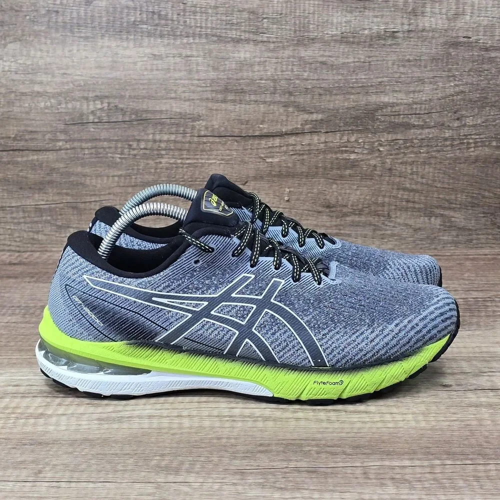 Asics GT 2000 10 Men's Size 9 Gray Black Green Running Shoes 1011B185